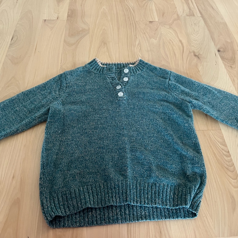 VINTAGE blue/green buttoned sweater